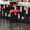Flash Furniture Red Vinyl Barstool with Walnut Wood Back, 2PK 2-XU-DG6V6RDV-WAL-GG - alternate 2